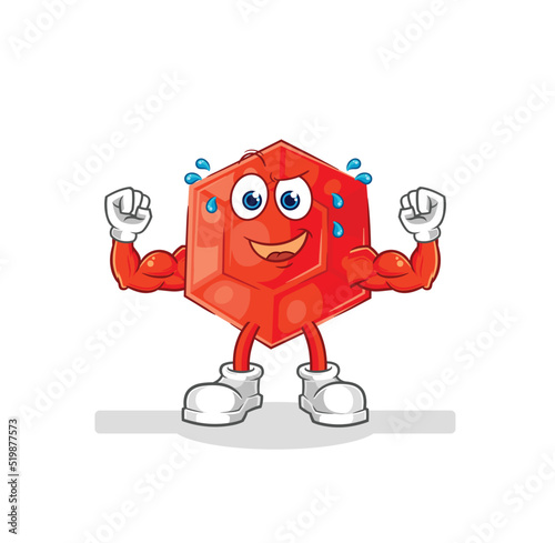 ruby muscular cartoon. cartoon mascot vector