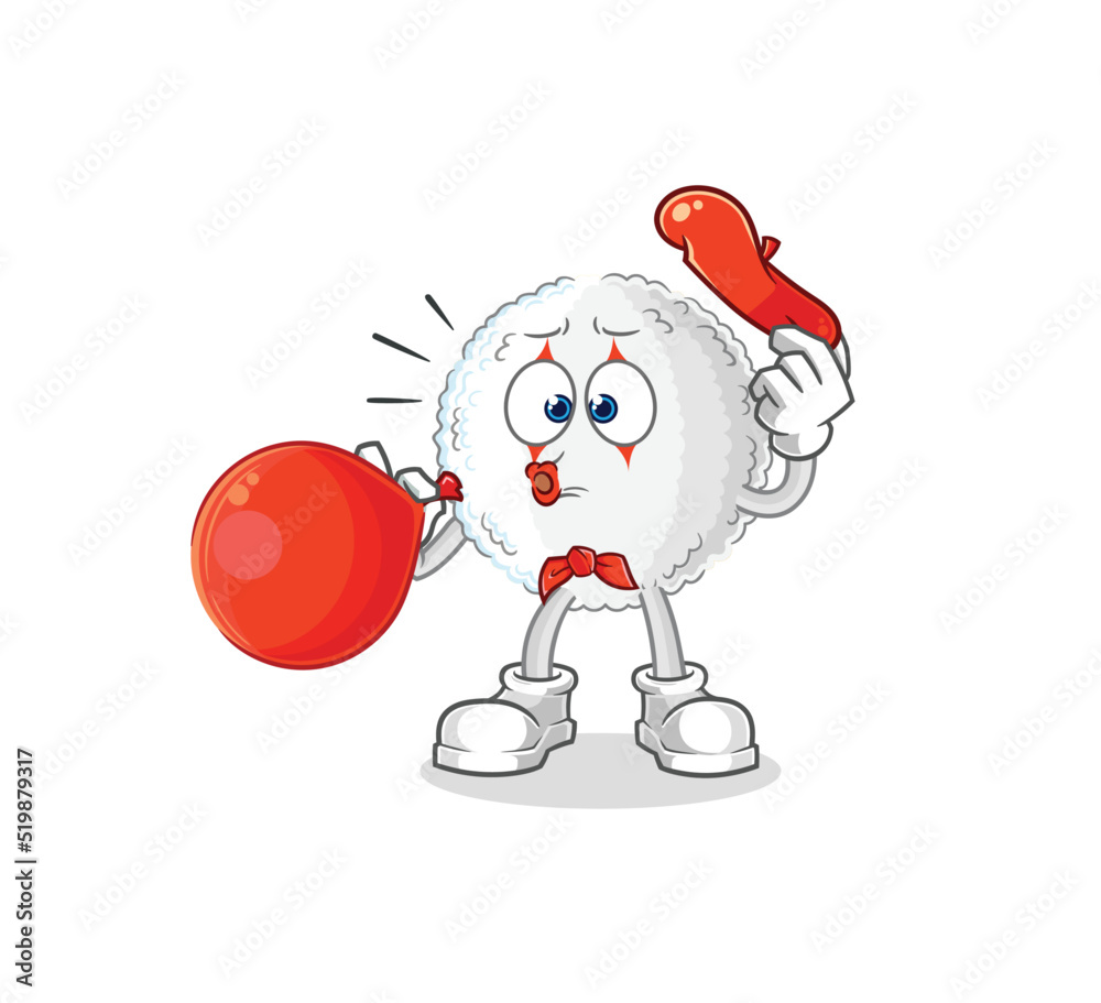 white blood pantomime blowing balloon. cartoon mascot vector