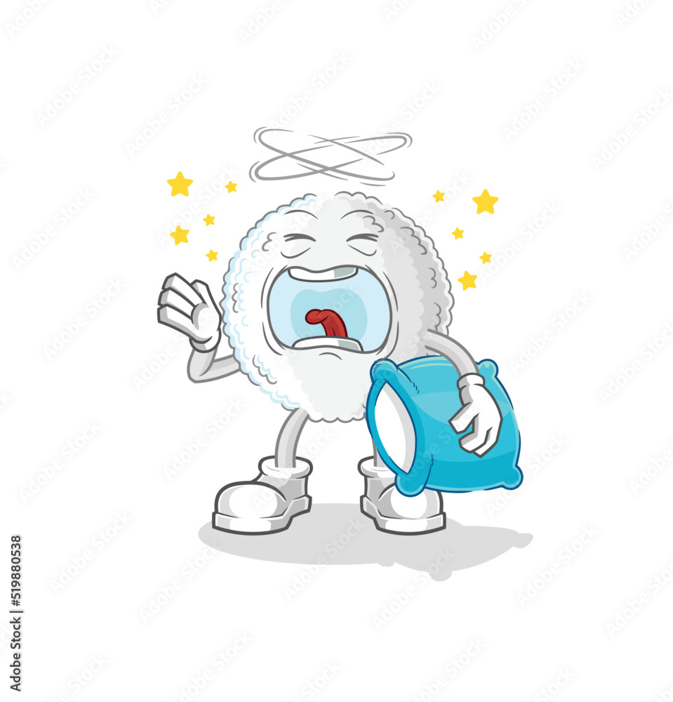 white blood yawn character. cartoon mascot vector white blood yawn character. cartoon mascot vector
