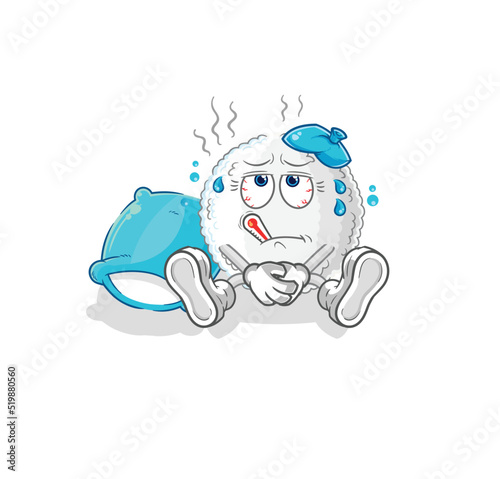 white blood sick vector. cartoon character