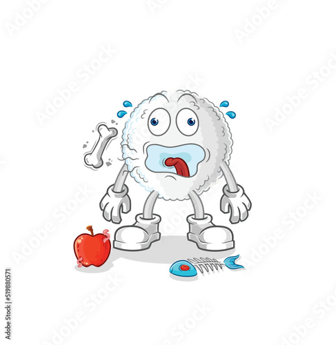 white blood burp mascot. cartoon vector