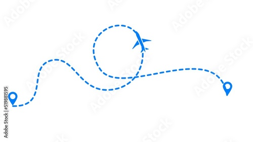travel flying route destination. tourism and travel concept. Travel on airplane map. air plane flight route with start point. line trace animation design 4k video
