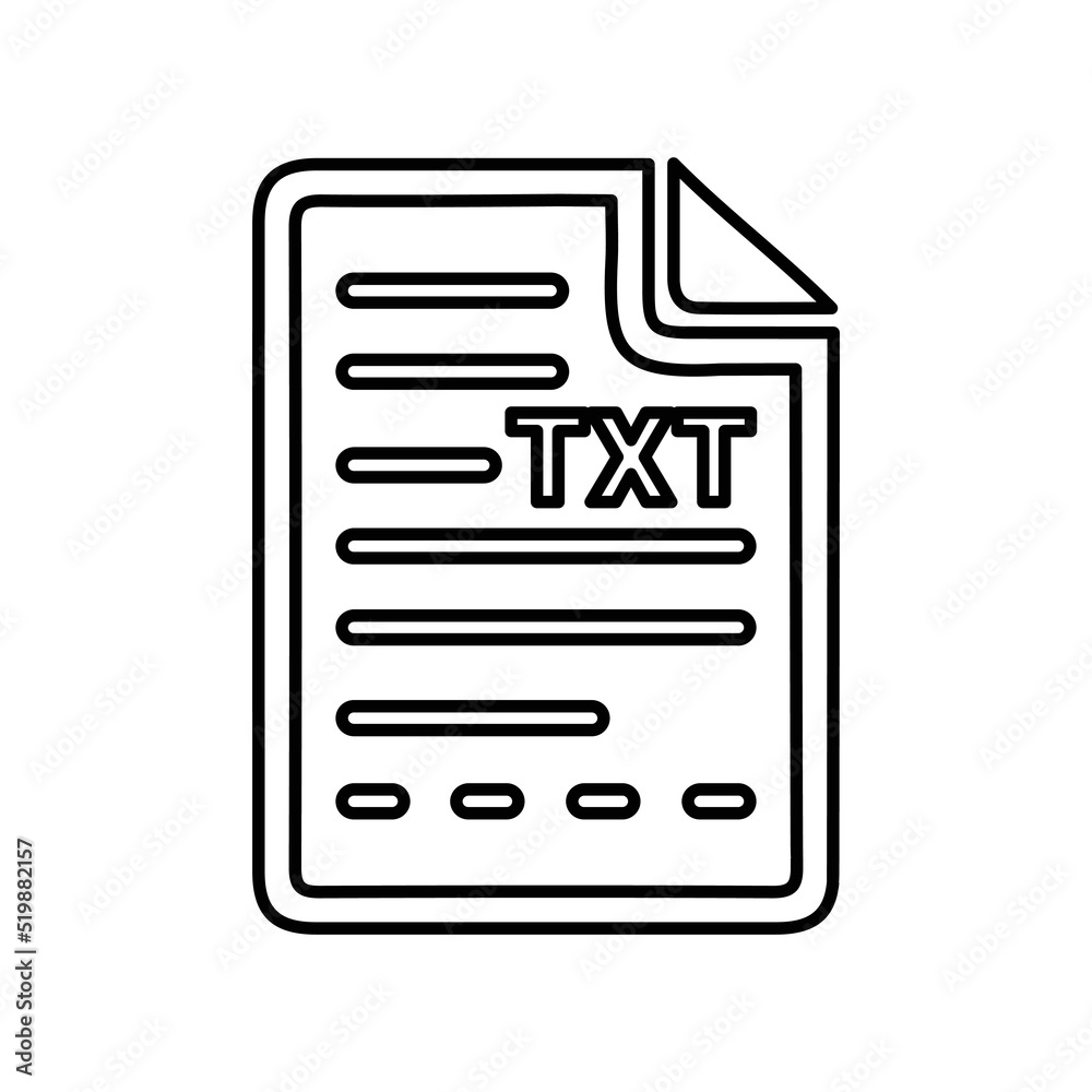 Document, text, format outline icon. Line art sketch. Document, text, format outline icon. Line art sketch.