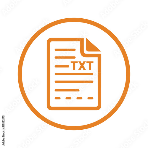 Document, text, format icon. Orange vector design.
