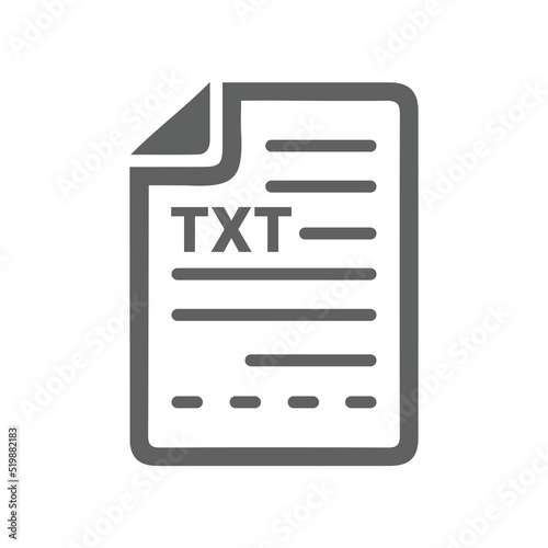 Document, text, format icon. Gray vector design.