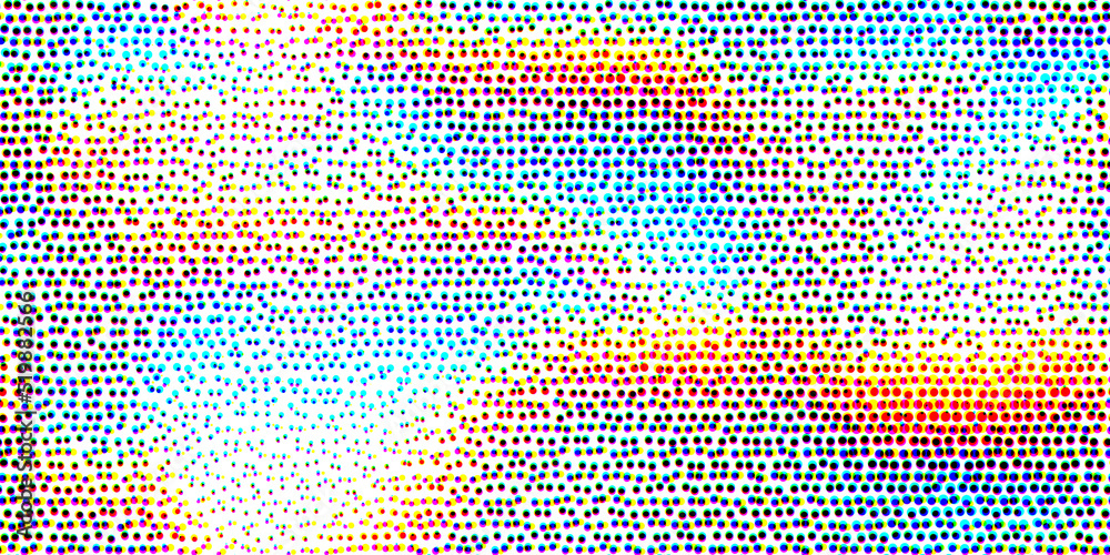 Seamless CMYK halftone abstract gradient background pattern. Tileable ...