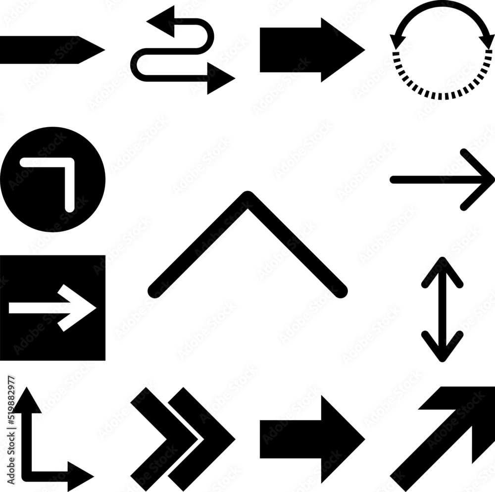 arrow, up, navigation icon in a collection with other items arrow, up, navigation icon in a collection with other items