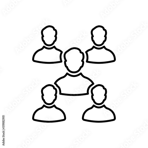 Group, management, manager outline icon. Line vector design.
