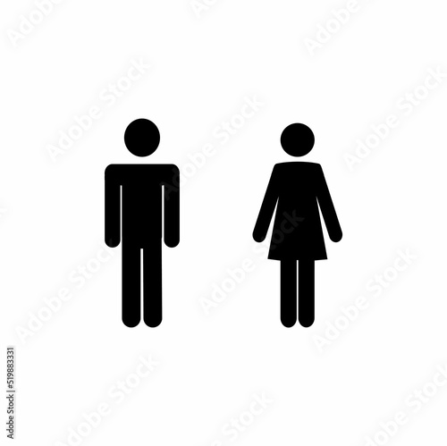 a couple of people, a man and a woman pictograph stand isolated on a white background, a stick man, a human figure