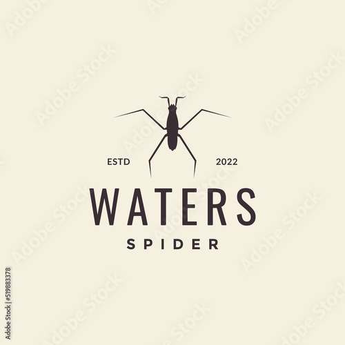 insect water spider hipster logo