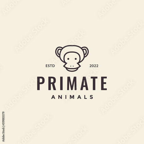 face minimal primate monkey hipster logo