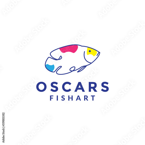 animal fish oscar abstract line logo