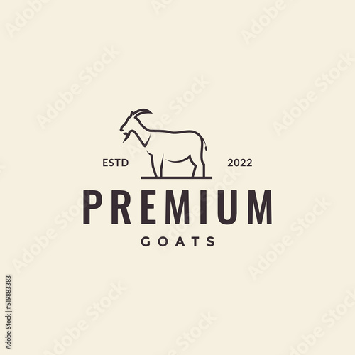 goat hipster vintage logo design