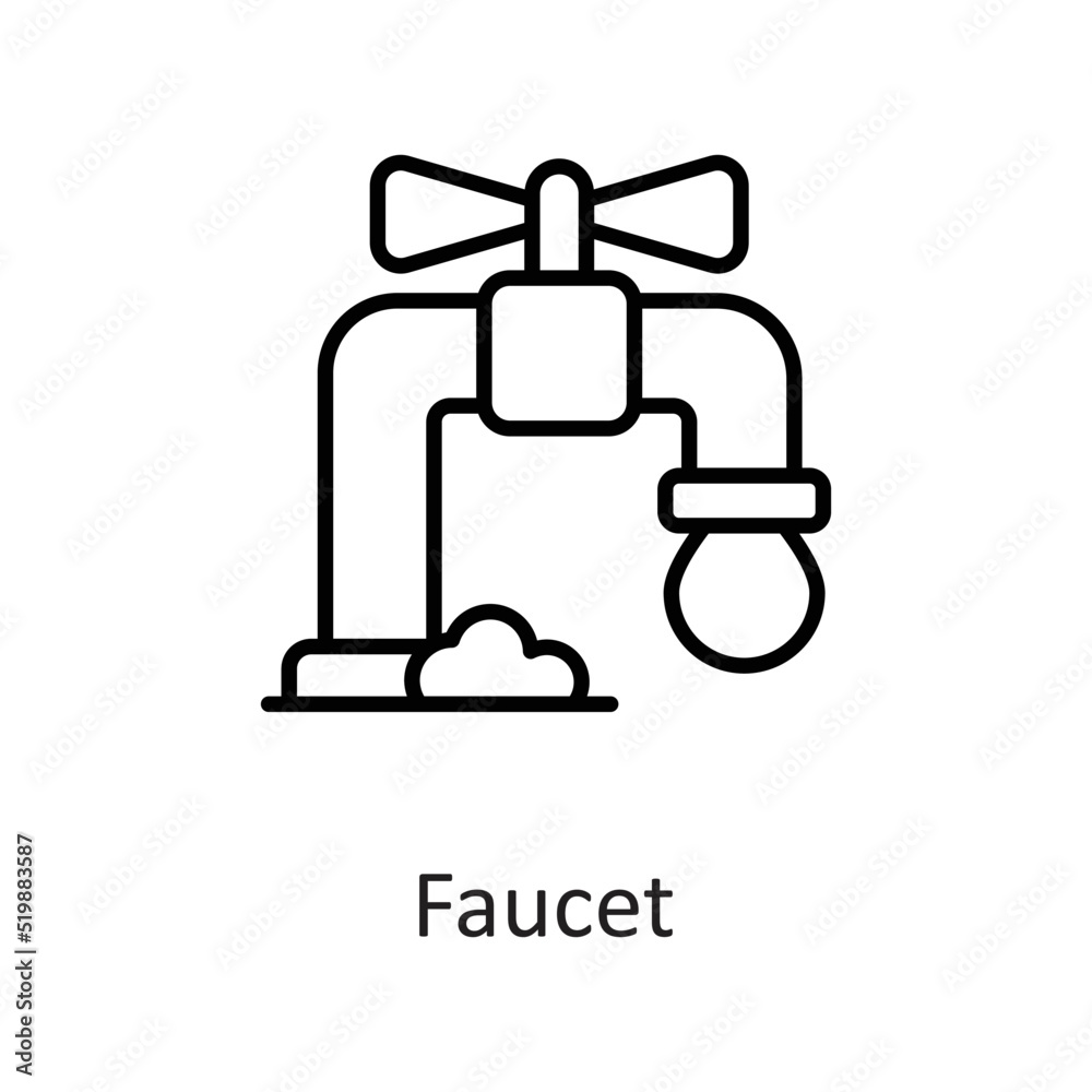 Faucet vector Outline Icon Design illustration on White background. EPS 10 File Faucet vector Outline Icon Design illustration on White background. EPS 10 File