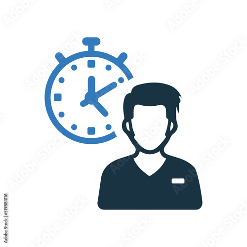 Punctual, punctuality, time icon. Simple flat design concept.