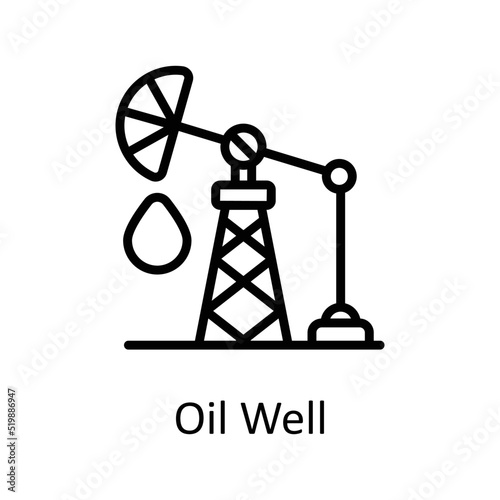 Oil Well vector Solid Icon Design illustration on White background. EPS 10 File 