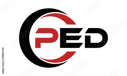 PED swoosh three letter logo design vector template | monogram logo | abstract logo | wordmark logo | letter mark logo | business logo | brand logo | flat logo | minimalist logo | text | word | symbol
