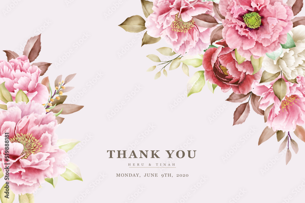 Fototapeta premium watercolor floral background and frame design