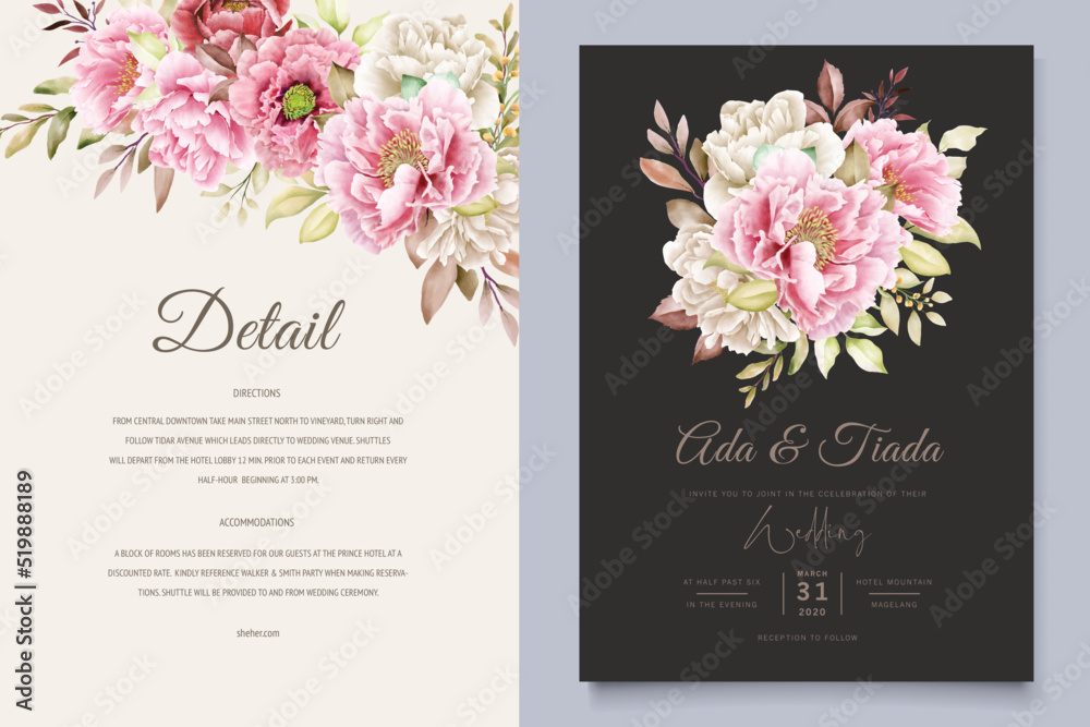watercolor floral background and frame design