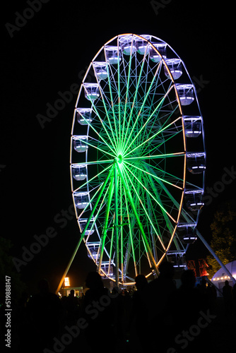 ferries wheel illuminated at night
