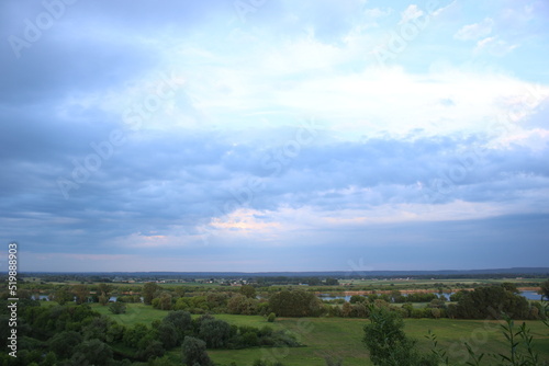 View of the Lower Vistula Valley. Diabelce, Swiecie, hiking trail.