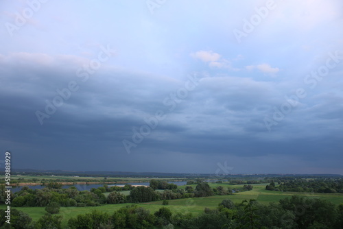 View of the Lower Vistula Valley. Diabelce, Swiecie, hiking trail.