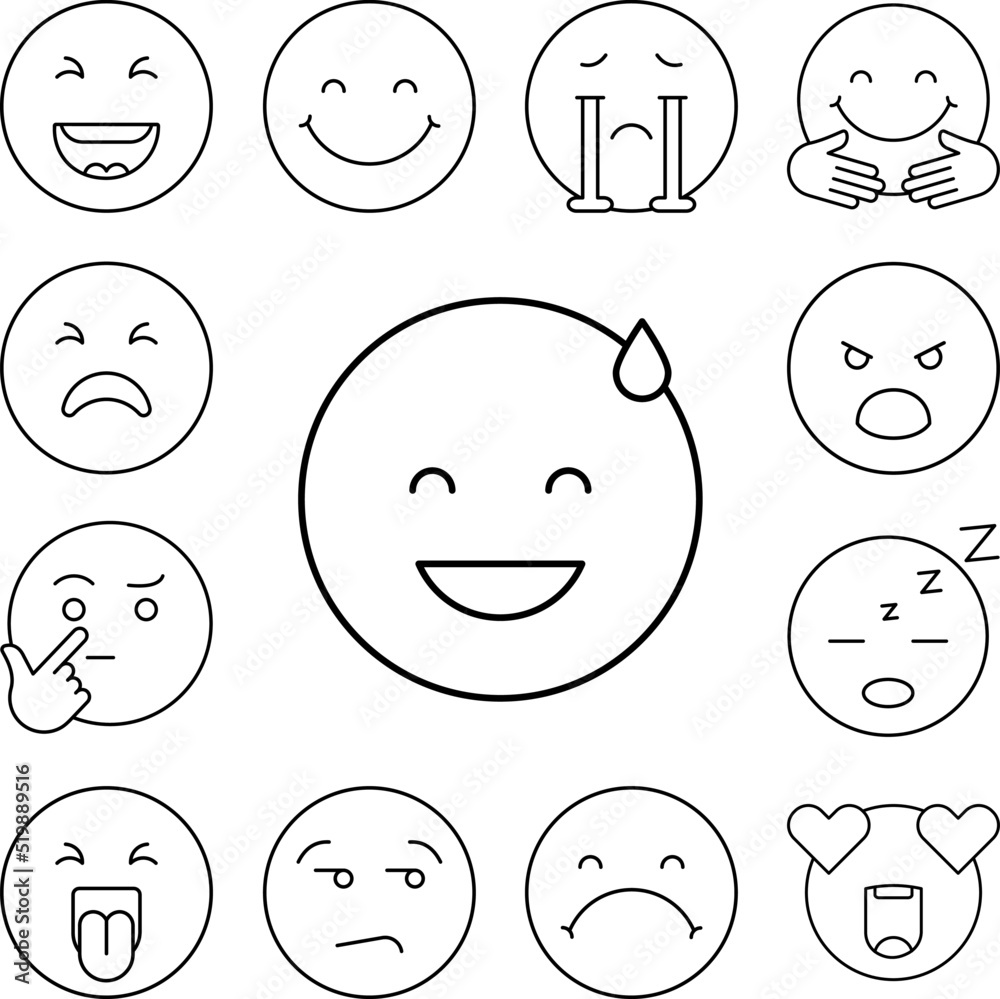 Hug, emotions icon in a collection with other items