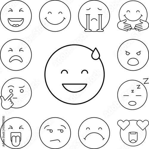 Hug, emotions icon in a collection with other items