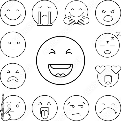 Crying, emotions icon in a collection with other items