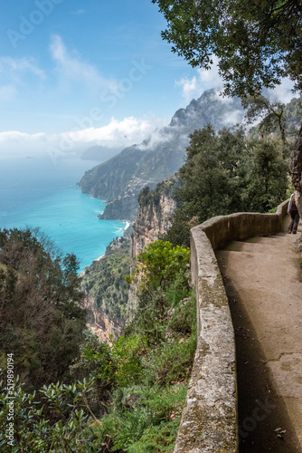 Scenic view of the Amalfi coast near Positano, Italy