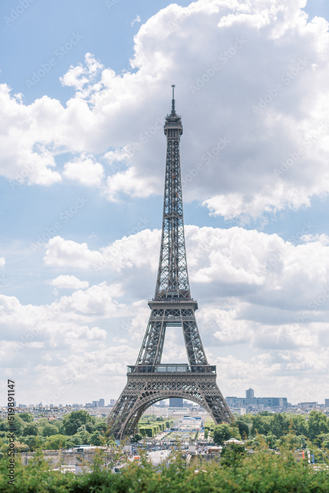 Daytime shot of the Eiffel Tower in Paris, France