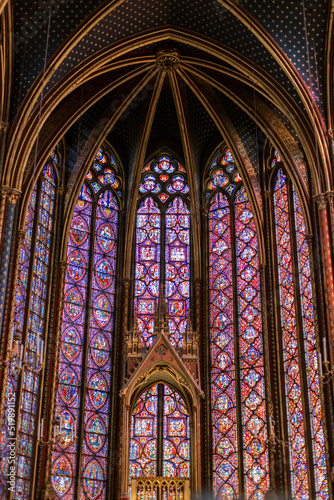 Stained glass in Sainte-Chapelle in Paris, France