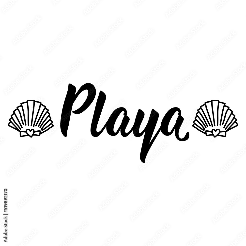 playa-lettering-translation-from-spanish-beach-element-for-flyers