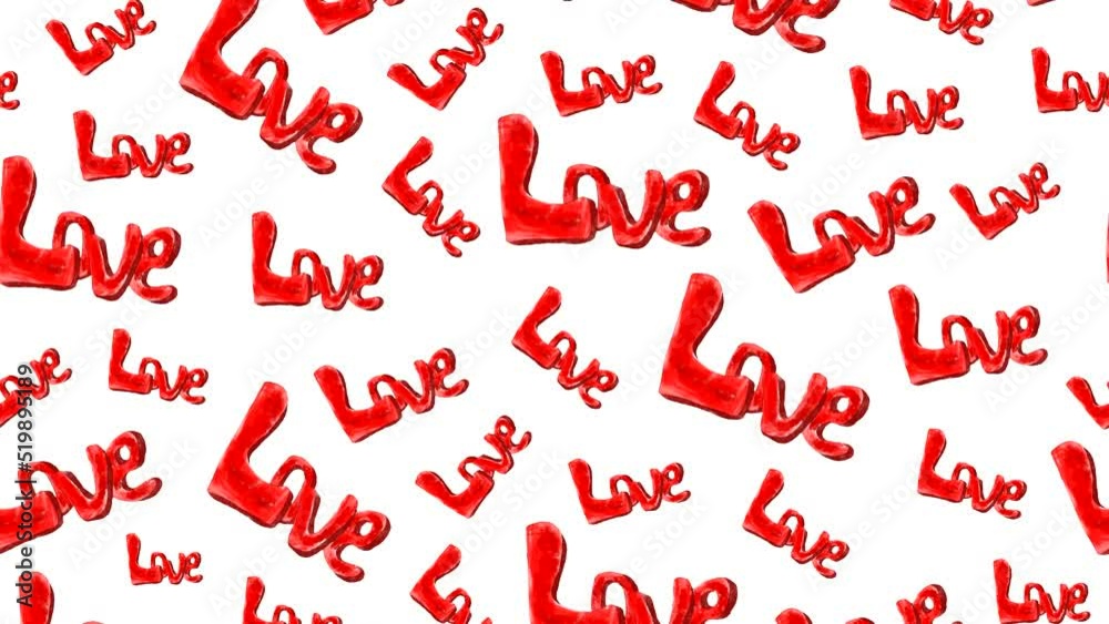 Pattern on the white background, made up of the drawn word 