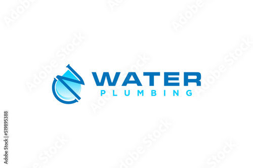 Water drop drip logo design icon symbol pipe industry construction house service