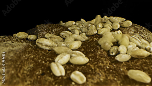 Photography Close up of traditional bread with grains and seeds