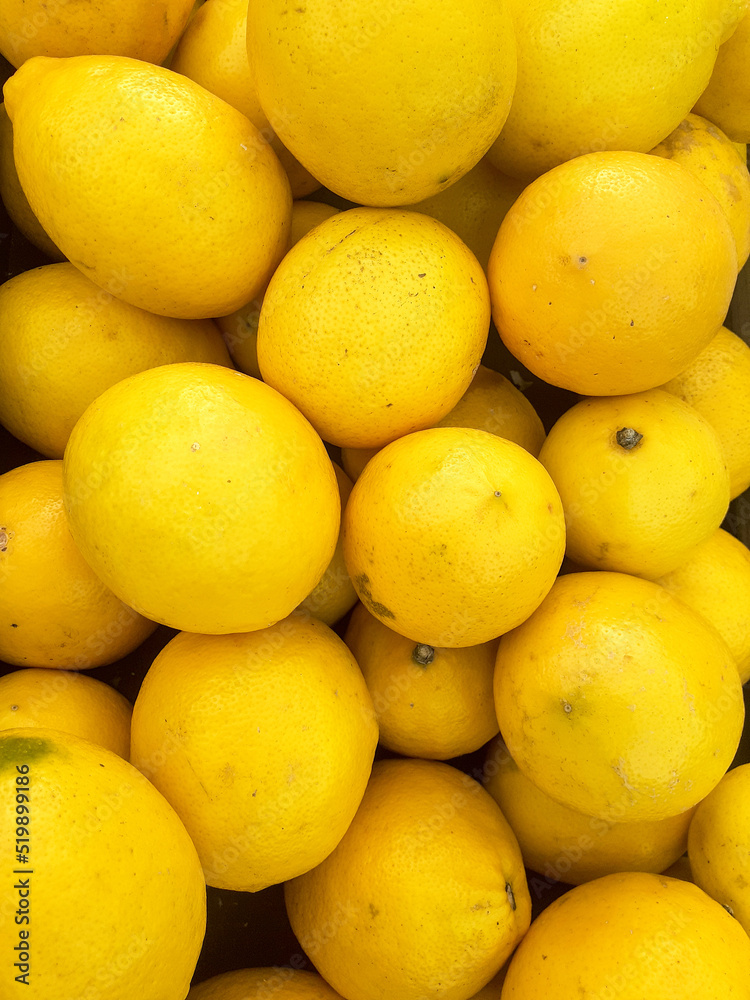 Asian fresh yellow lemon, Indonesian tropical lemon.