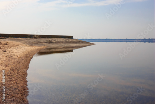 Beautiful view of the lake. Lakecoast in early spring photo