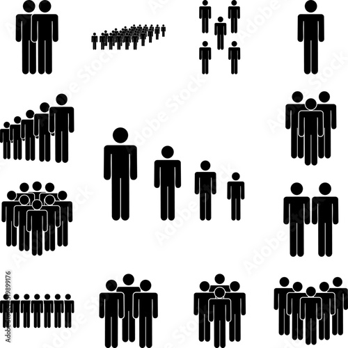 people, difference icon in a collection with other items