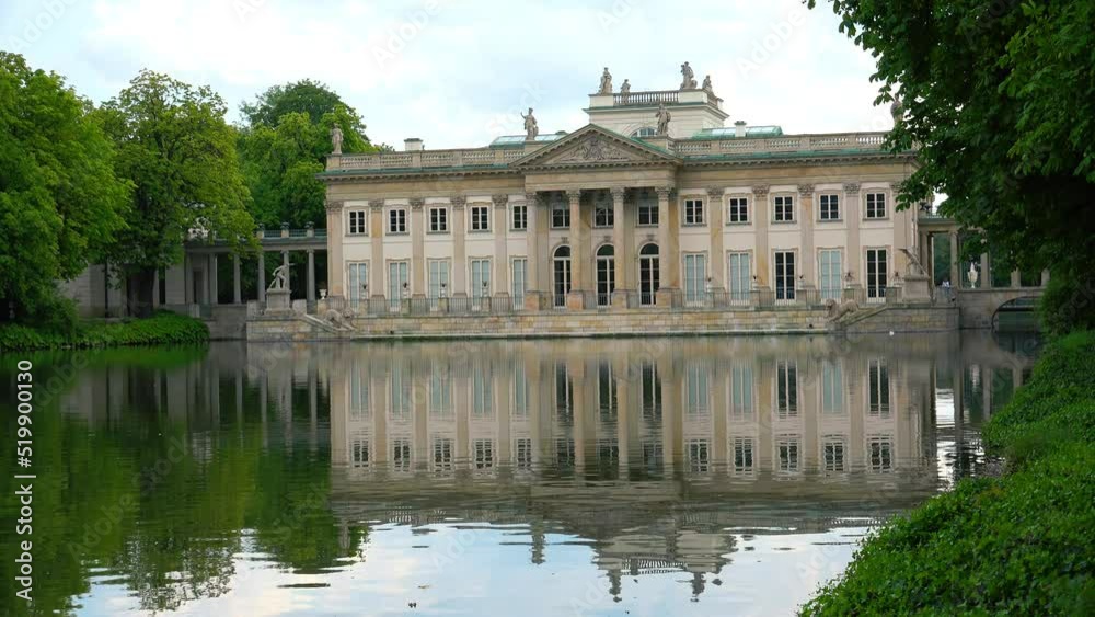 Palace on the Water in Warsaw. Poland. 4K. Palace on the Water in Warsaw. Poland. 4K.