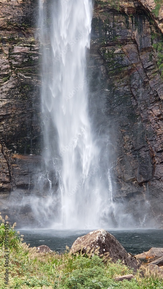 Casca d'Anta waterfall in the middle of the Serra da Canastra, Minas Gerais, Brazil. Casca d'Anta waterfall in the middle of the Serra da Canastra, Minas Gerais, Brazil.