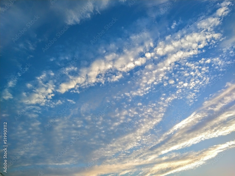 Golden Summer Sunset Dotted Cloudscape