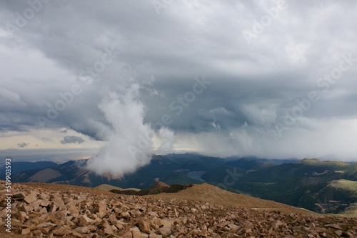 Solitary Cloud Drifting by Pike's Peak Summit