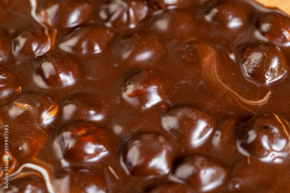 homemade chocolate with lots of hazelnuts homemade chocolate with lots of hazelnuts