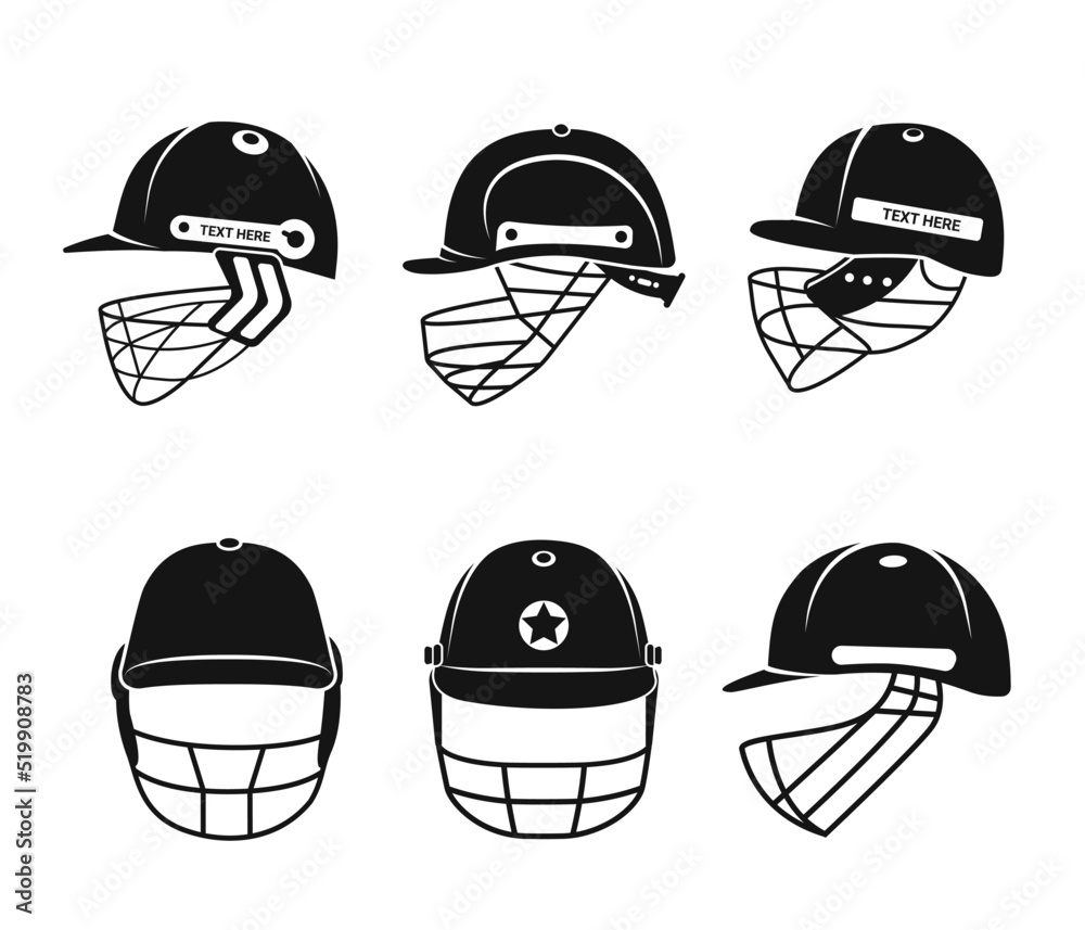 Vettoriale Stock Cricket Helmet Vector Clip Art Design Set, Black Color And  Creative Design, Unique Concept with Clip Art, Premium Vector Free  Download. | Adobe Stock