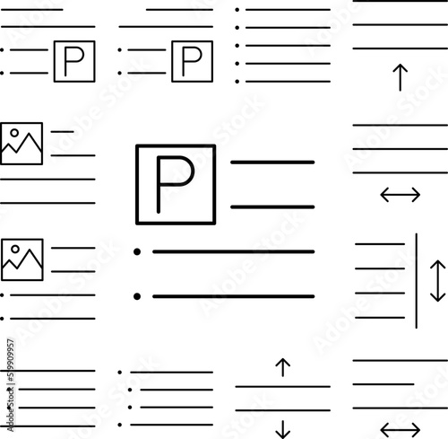 align, format, left, text icon in a collection with other items