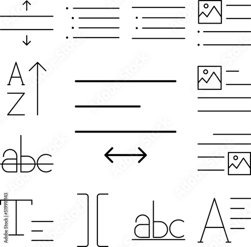 align, format, text icon in a collection with other items