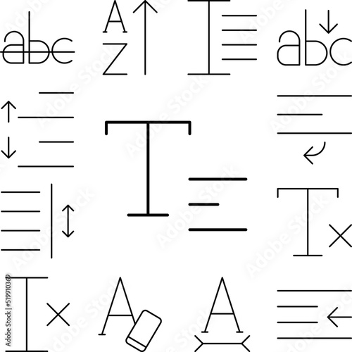 align, text, sign icon in a collection with other items
