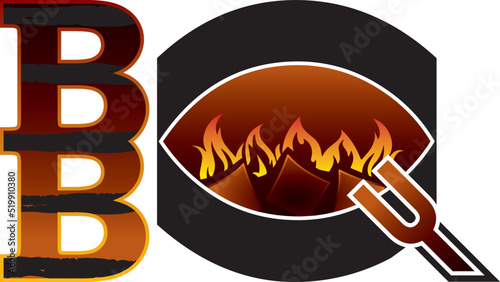 BBQ vector text CMYK