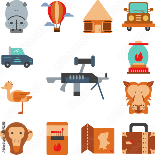 gun, shoot, weapon icon in a collection with other items